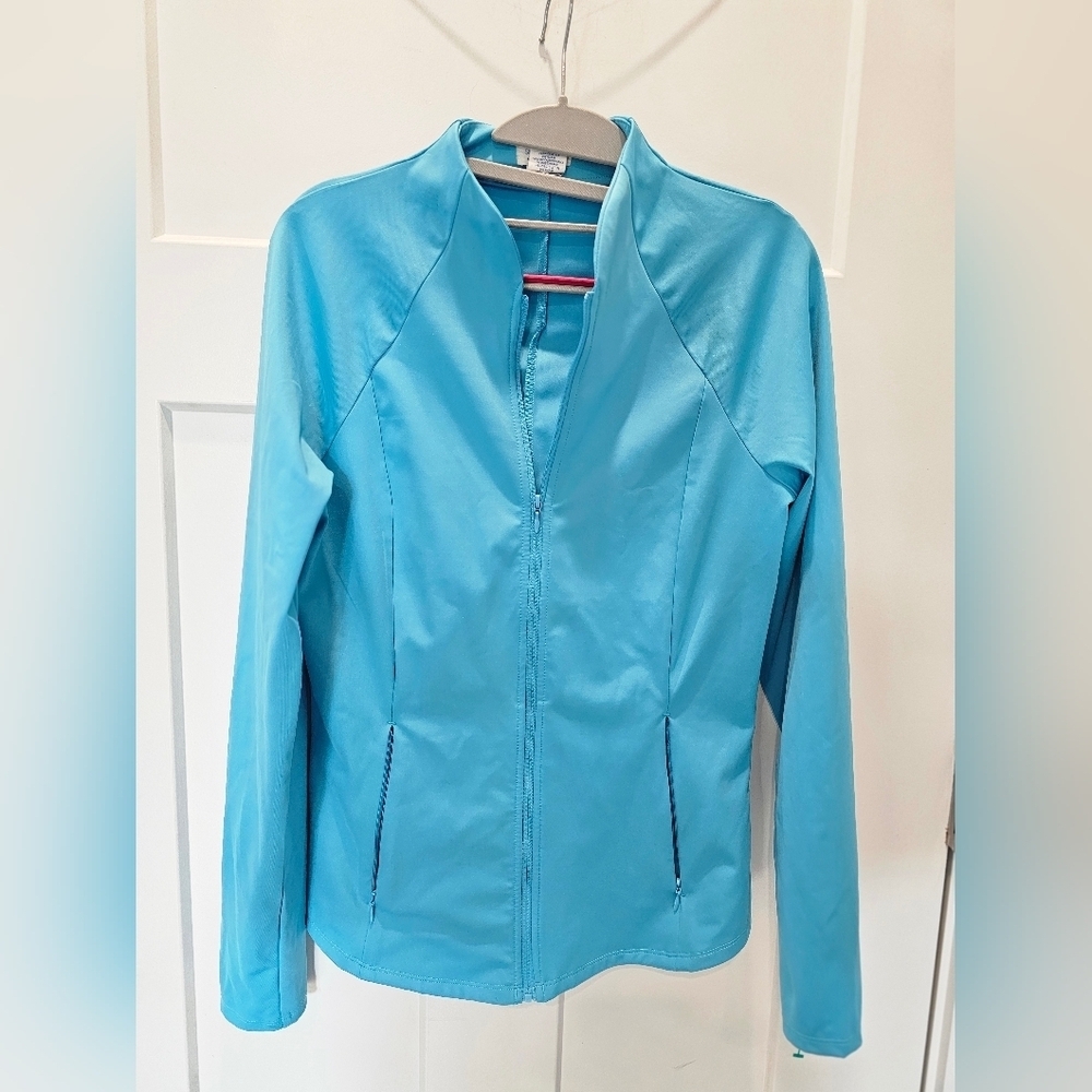 Sigrid Olsen Golf & Tennis Blue Zip Up Jacket Women’s Small Stretch Activewear